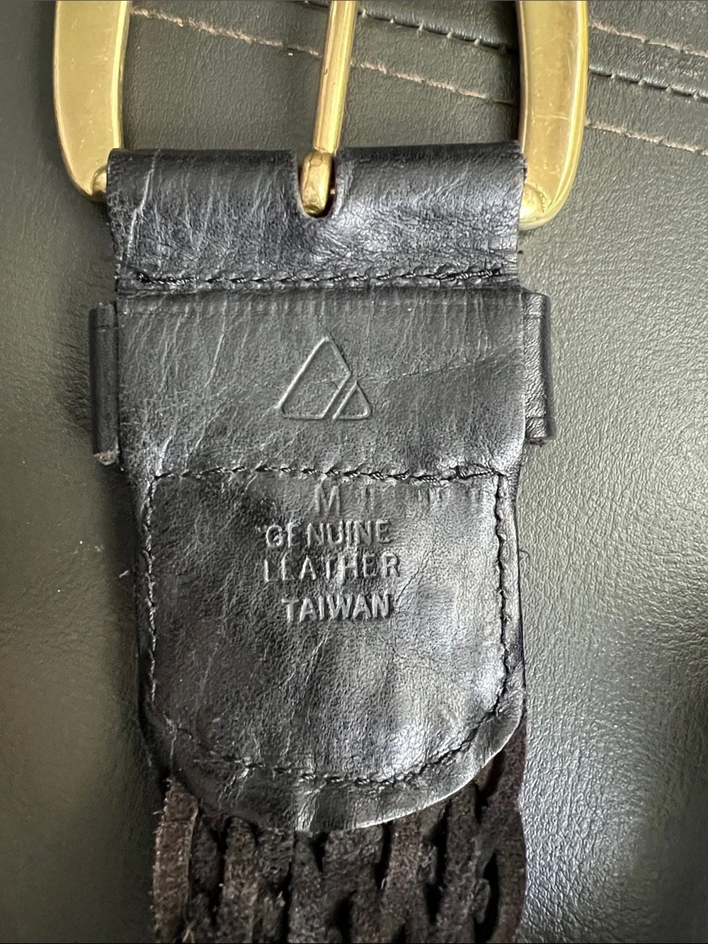Liz Claiborne Black Braided Leather Belt with Gold Buckle Medium